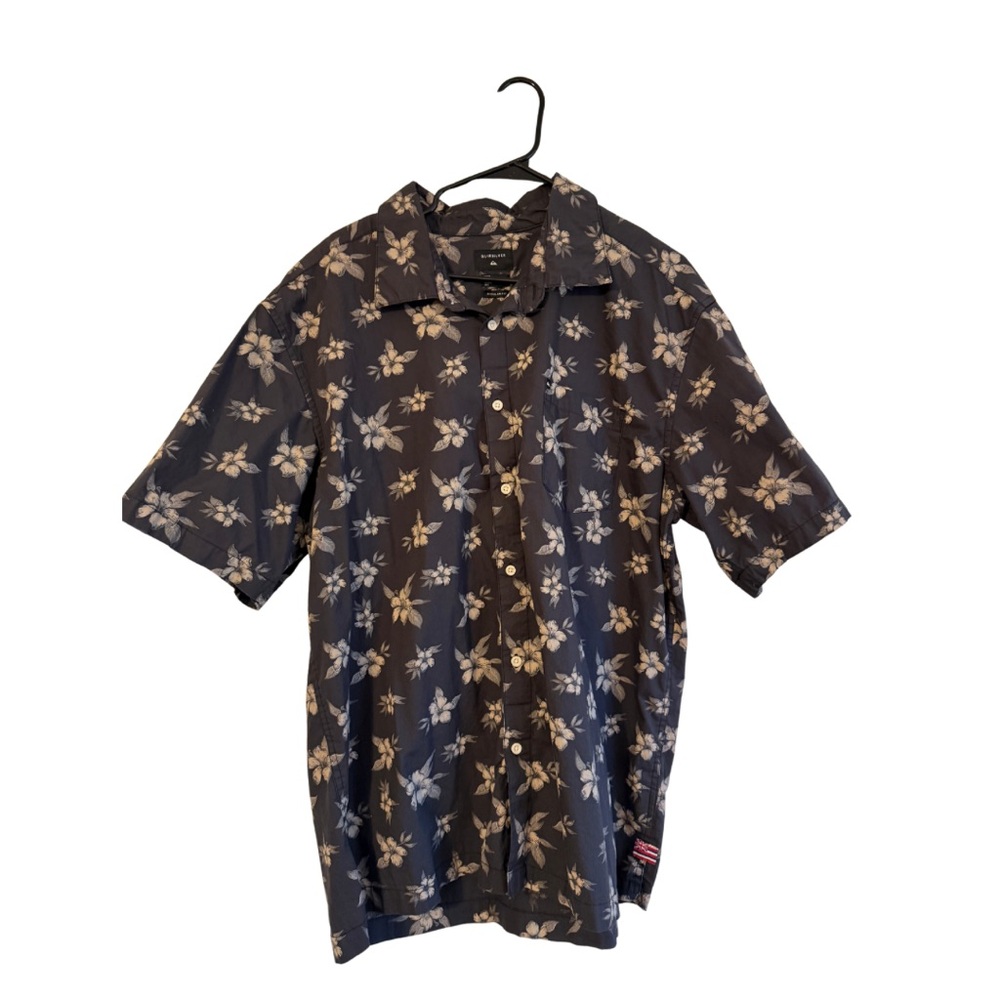 Quiksilver Dark black Floral Button Down Shirt